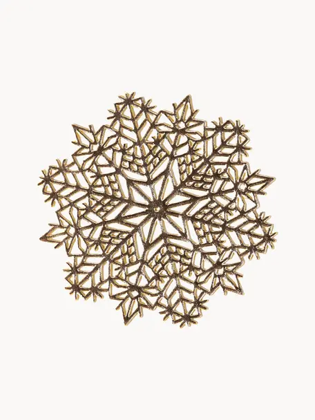 Podkładka Snowflake, 6 szt, Tworzywo sztuczne, Odcienie złotego, Ø 10 x W 1 cm