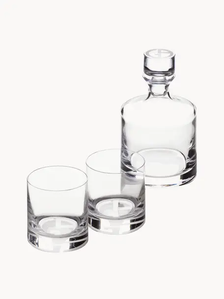 Service à whisky en cristal Corelli, 3 élém., Cristal, Transparent, Lot de tailles différentes