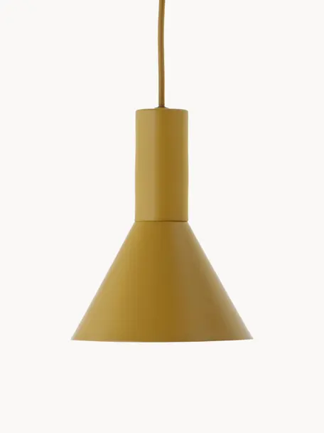 Kleine design hanglamp Lyss, Mosterdgeel, Ø 18 x H 23 cm