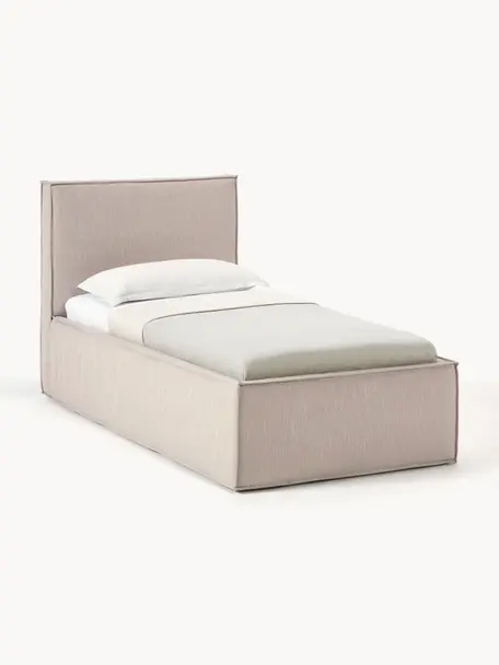 Jednolůžková postel s úložným prostorem Dream, Tmavě béžová, Š 90 cm, D 200 cm