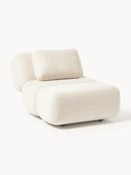 Fauteuil en tissu bouclé Caterpillar, Peluche beige, larg. 82 x haut. 118 cm