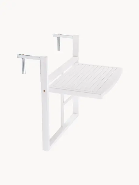 Mesa de balcón plegable de madera Lodge, Madera de acacia, pintada, Blanco, An 57 x Al 64 cm