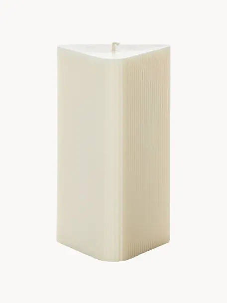 Bougie décorative Milos, Cire, Blanc crème, larg. 9 x haut. 15 cm