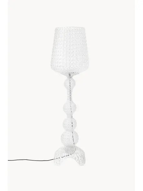 Dimmbare Outdoor LED-Stehlampe Kabuki, Kunststoff, Transparent, Ø 50 x H 166 cm