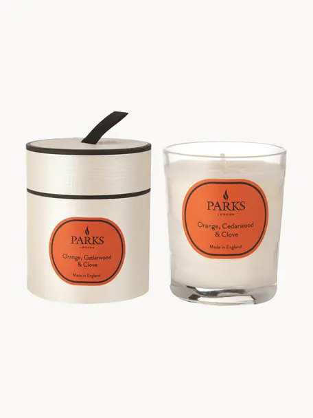 Candela profumata arancio e legno Aromatherapy, Contenitore: vetro, Trasparente, bianco, arancio, Ø 8 x A 9 cm