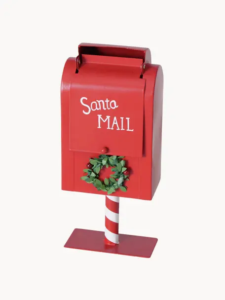 Figurine décorative Mailbox, Fer, enduit, Rouge, blanc, larg. 7 x haut. 28 cm