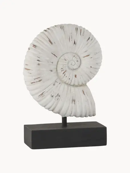 Ręcznie wykonana dekoracja Serafina Shell, Tworzywo sztuczne, Biały, czarny, S 15 x W 24 cm