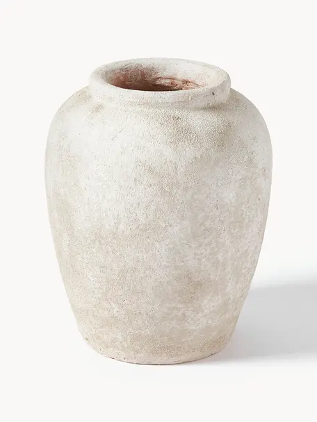 Vase à poser au sol Leana, Terracotta, Beige clair, Ø 26 x haut. 32 cm
