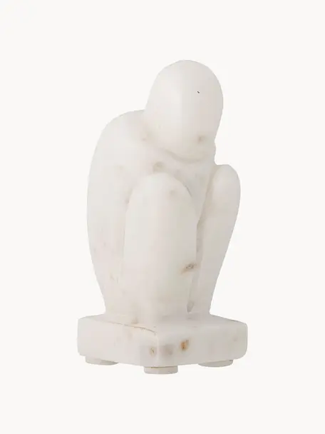 Deko-Objekt Ivola aus Marmor, Marmor, Weiß, marmoriert, Ø 5 x H 12 cm
