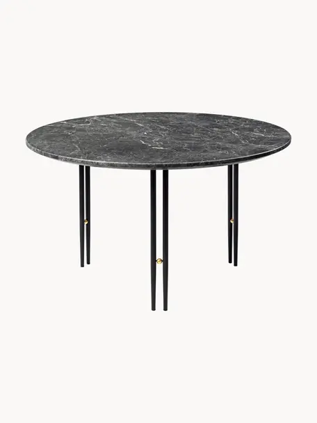 Okrúhly mramorový konferenčný stolík IOI, Ø 70 cm, Tmavosivá mramorovaná, čierna, Ø 70 cm