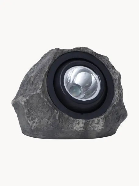 Borne d'éclairage solaire LED Rocky, Gris, larg. 20 x haut. 16 cm