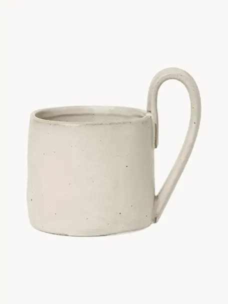 Tasse Flow aus Steinzeug, Steinzeug, Off White, gesprenkelt, B 12 x H 11 cm, 360 ml