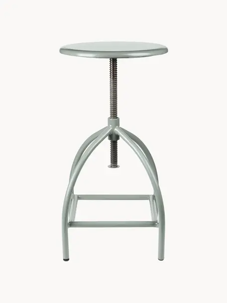 Tabouret de bar à hauteur ajustable Sire, Vert sauge, Ø 33 x haut. 46 cm