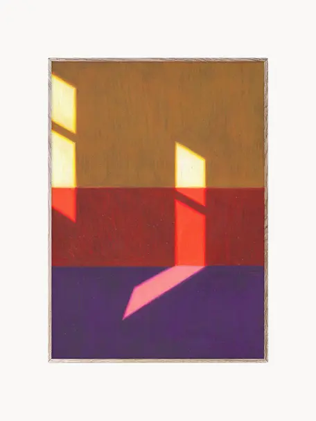 Plakát Les Vacances 02, 210g matný papír Hahnemühle, digitální tisk s 10 barvami odolnými vůči UV záření, Fialová, červená, žlutá, Š 30 cm, V 40 cm