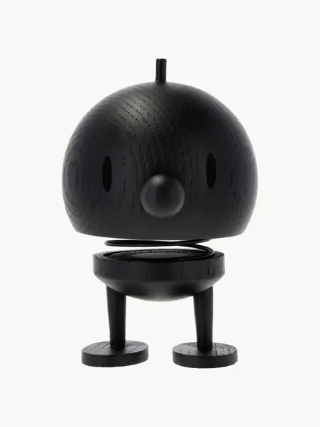 Figura decorativa Bumble, 15 cm, Madera de roble lacada, Negro, Ø 10 cm