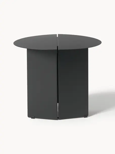 Table d'appoint ronde Oru, Acier inoxydable, revêtement par poudre, Noir, Ø 50 x haut. 40 cm