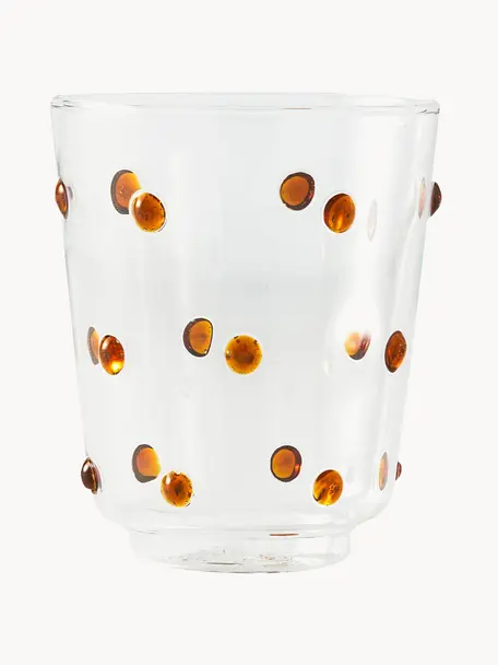 Mondgeblazen waterglazen Nob van borosilicaatglas, 2 stuks, Borosilicaatglas, mondgeblazen, Transparant, lichtbruin, Ø 9 x H 10 cm, 300 ml