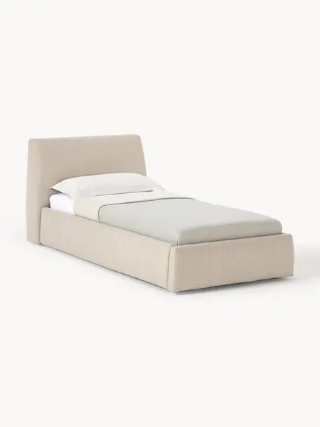 Jednolôžková posteľ s úložným priestorom Cloud, Béžová, Š 90 x D 200 cm