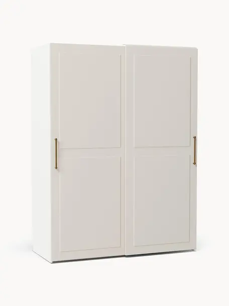 Modularer Schwebetürenschrank Charlotte, 150 cm Breite, mehrere Varianten, Korpus: Spanplatte, melaminbeschi, Beige, Classic Interior, B 150 x H 236 cm