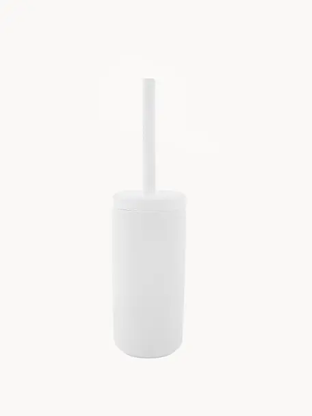 Toilettenbürste Ume mit Behälter, Behälter: Steingut überzogen mit So, Griff: Kunststoff, Weiss, Ø 10 x H 39 cm