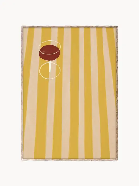 Poster SDO 04, Cartoncino opaco da 210 g firmato Hahnemühle, stampa digitale con 10 colori resistenti ai raggi UV, Giallo sole, beige, rosso vino, Larg. 30 x Alt. 40 cm