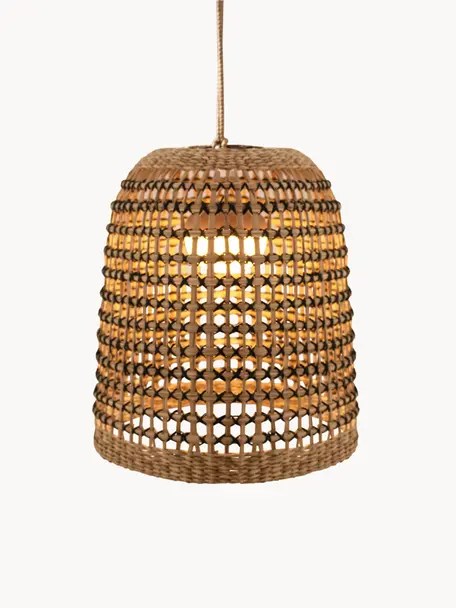 Ręcznie wykonana lampa wisząca LED z funkcją przyciemniania Positano, Brązowy, Ø 33 x W 35 cm