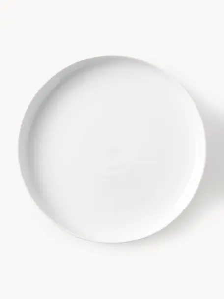 Porcelánové dezertní talíře Nessa, 4 ks, Vysoce kvalitní porcelán, Tlumeně bílá, lesklá, Ø 19 cm