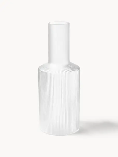 Carafe striée soufflée bouche Ripple, 1 L, Verre, soufflé bouche, Translucide, mat, 1 L