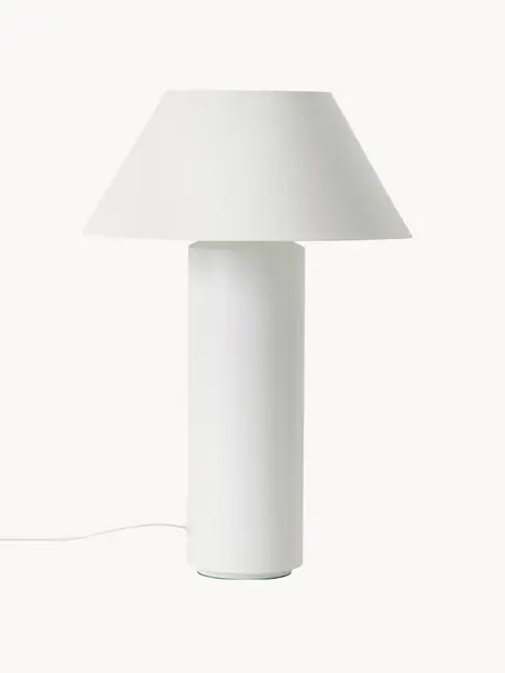 Lampada da tavolo Niko, Paralume: metallo rivestito, Base della lampada: metallo rivestito, Bianco, Ø 35 x Alt. 55 cm