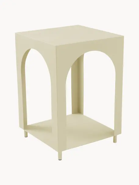 Odkládací stolek s policí Vesta, Dřevovláknitá deska střední hustoty (MDF), jasanová dýha, Dřevo, lakováno světle žlutou barvou, Š 40 cm, V 59 cm