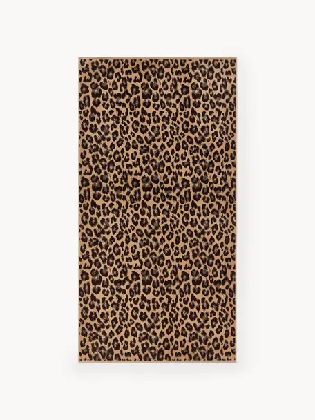 Strandtuch Dale mit Leoparden-Muster, Hellbraun, Beige, Schwarz, B 90 x L 170 cm