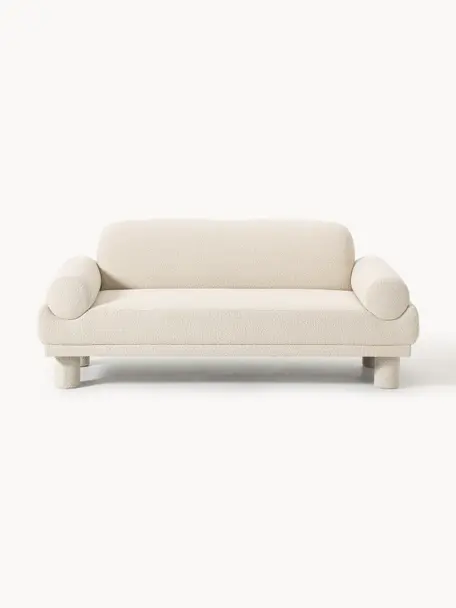 Bouclé-Sofa Lilo (2-Sitzer), Bezug: Bouclé (93 % Polyester, 6, Füße: Kunststoff, gepolstert Di, Bouclé Hellbeige, B 190 x T 93 cm