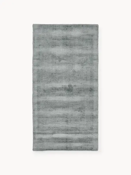 Handgewebter Viskoseteppich Jane, Flor: 100 % Viskose, Hellblau, B 200 x L 300 cm (Größe L)