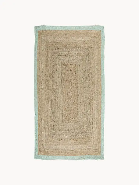 Tappeto in iuta fatto a mano Shanta, 100% iuta

Il materiale utilizzato in questo prodotto è stato testato per sostanze nocive e certificato secondo STANDARD 100 by OEKO-TEX® 16.HIN.79297 HOHENSTEIN HTTI.., Marrone, verde menta, Larg. 200 x Lung. 300 cm (taglia L)