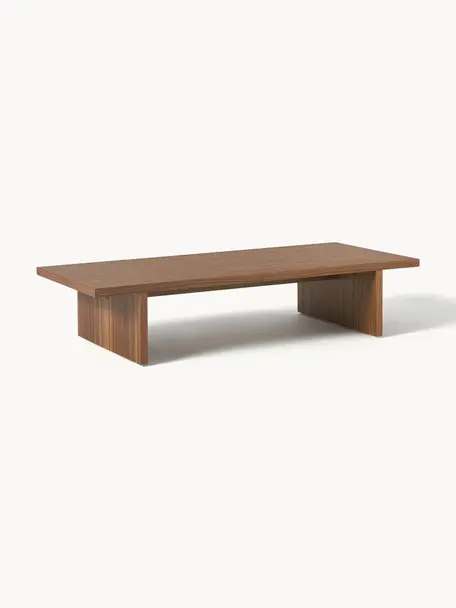 Nízky drevený konferenčný stolík Toni, MDF-doska strednej hustoty s dyhou z orechového dreva, lakované, Orechové drevo, Š 120 x V 25 cm