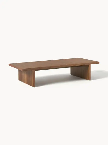 Table basse en bois Toni, MDF avec placage en bois de noyer, laqué, Bois de noyer, Ø 120 x haut. 45 cm