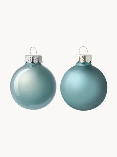 Ensemble de boules de Noël bleues Evergreen, Bleu, Ø 8 cm, 6 pièces