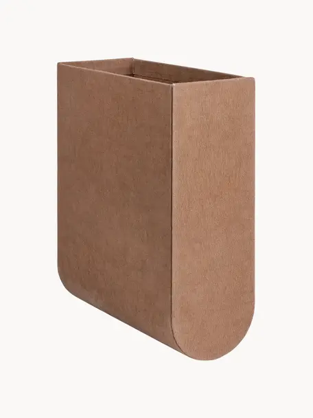 Caja artesanal Curved, Funda: 100% algodón, Estructura: cartón, Marrón claro, An 12 x Al 33 cm