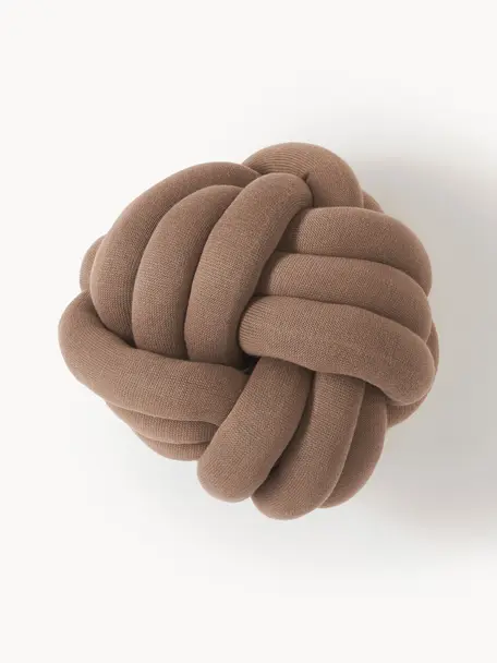 Coussin nœud Twist, Taupe, Ø 30 cm