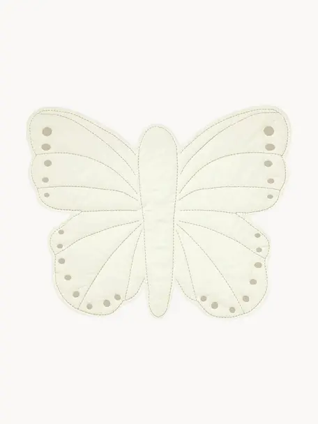 Manta de juegos infantil de algodón ecológico Butterfly, Funda: 100% algodón ecológico co, Blanco Off White, An 100 x L 85 cm