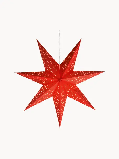 Estrella luminosa de papel Dot, Cable: plástico, Rojo, Ø 70 cm