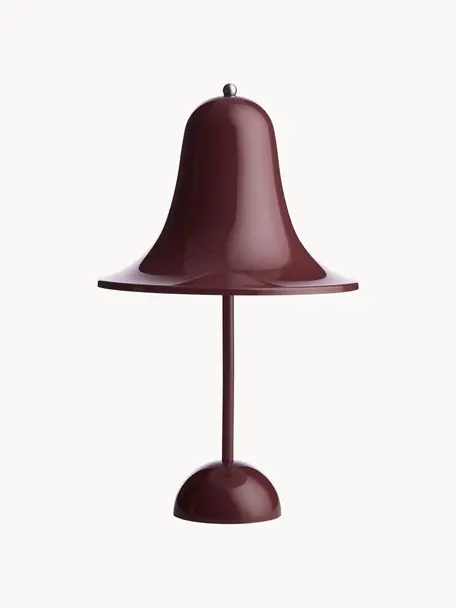 Lámpara de mesa LED regulable Pantop, portátil, Plástico, Color vino, Ø 18 x Al 30 cm