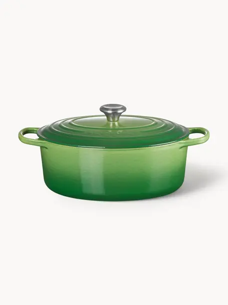 Cocotte oval de hierro fundido Signature Collection, Hierro fundido esmaltado, Tonos verdes, An 31 cm x Al 18 cm, 6.3 L