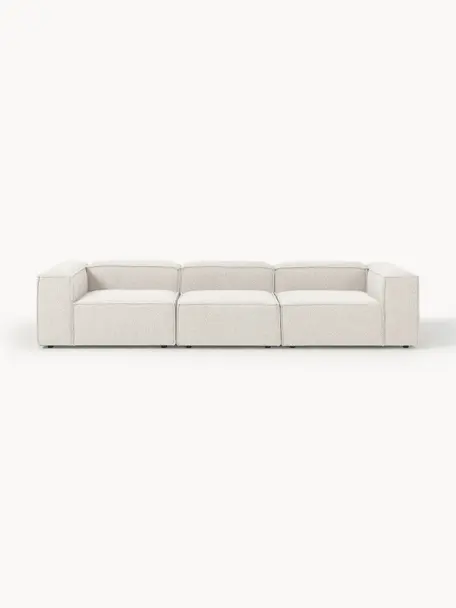 Modulares Sofa Lennon (4-Sitzer) aus Bouclé, Bezug: Bouclé (100 % Polyester) , Gestell: Massives Kiefernholz, Spe, Bouclé Off White, B 327 x T 119 cm