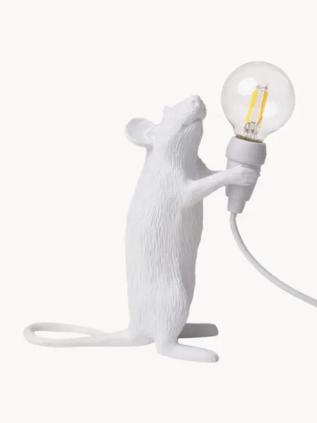 Lampa stołowa LED Mouse, Biały, S 13 x W 15 cm