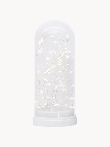 LED Leuchtobjekt Dome, batteriebetrieben, Kunststoff, Glas, Weiß, Transparent, Ø 11 x H 25 cm