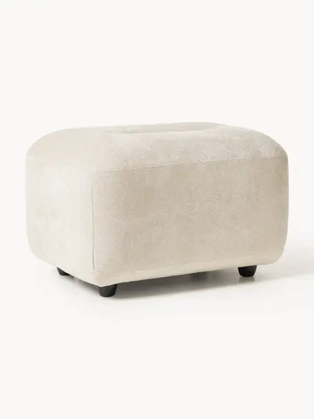 Pouf Stella, Tissu blanc cassé, larg. 71 x haut. 43 cm