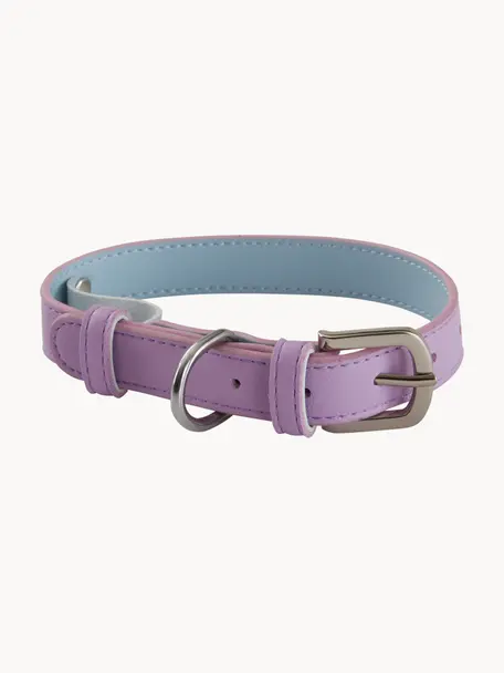 Haustier-Halsband Inu, Kunstleder, Lavendel, Hellblau, L 30/38 cm