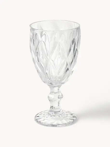 Weingläser Colorado mit Strukturmuster, 4 Stück, Glas, Transparent, Ø 9 x H 17 cm