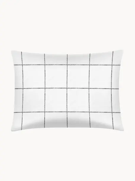 Taies d'oreiller en percale Juna, 2 pièces, 50 x 70 cm, Blanc & noir, damier, larg. 50 x long. 70 cm